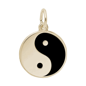 Rembrandt Ying Yang-painted Charm - Gold Plated - 10-6430-1-GP