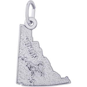 Yukon Map Charm White Gold - 10-3853