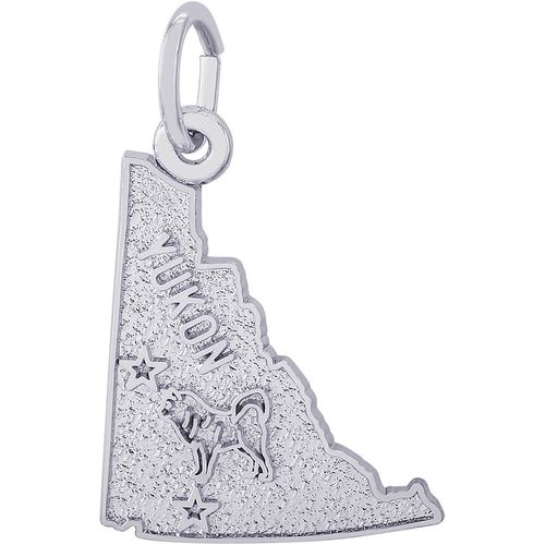 Yukon Map Charm White Gold - 10-3853