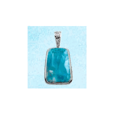Retangular Large Larimar Charms & Pendants W/side Design Black Enamel  - MAL120SPLG