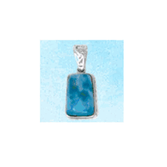 Retangular Small Larimar Charms & Pendants W/side Design Black Enamel  - MAL120SPSM