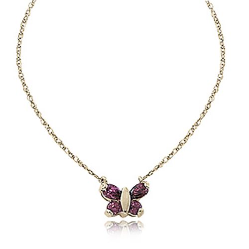 Rhodolite Pendant With Chain - 14K Yellow Gold
