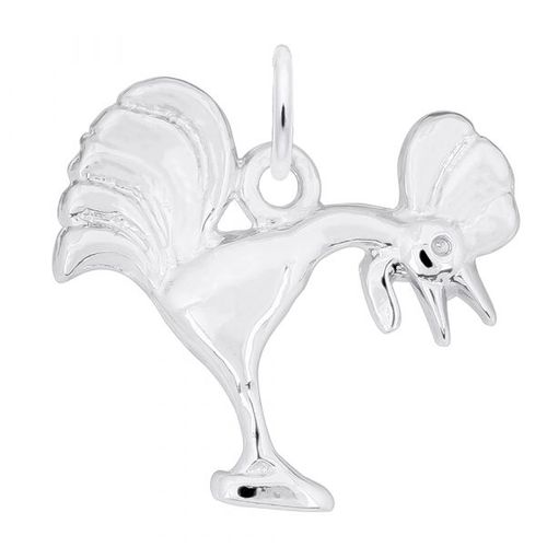 Rooster Crowing Charm - Sterling Silver - 10-1925-0-SS