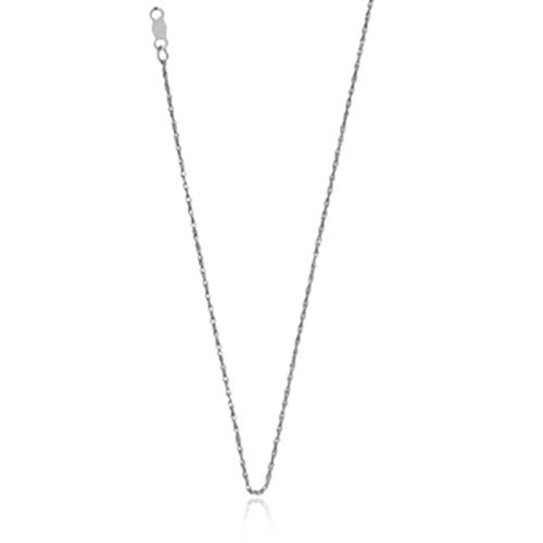 Rope Chain Necklace - 14K White Gold 18 Inch