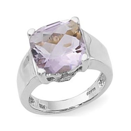 Rose De France & Diamond Ring - 14K White Gold Size 7 - 70853RDFWG