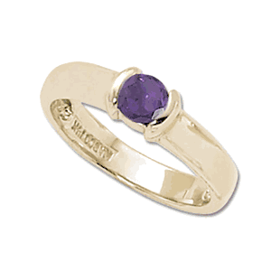 Round Amethyst Ring - 14K Yellow Gold Size 7 - 70176AM