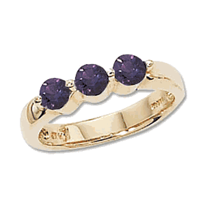 Round Amethyst Ring - 14K Yellow Gold Size 7 - 70677AM