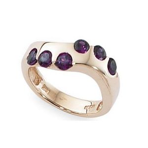 Round Amethyst Ring - 14K Yellow Gold Size 7 - 70878AM