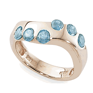 Round Blue Topaz Ring - 14K Yellow Gold Size 7 - 70878BT