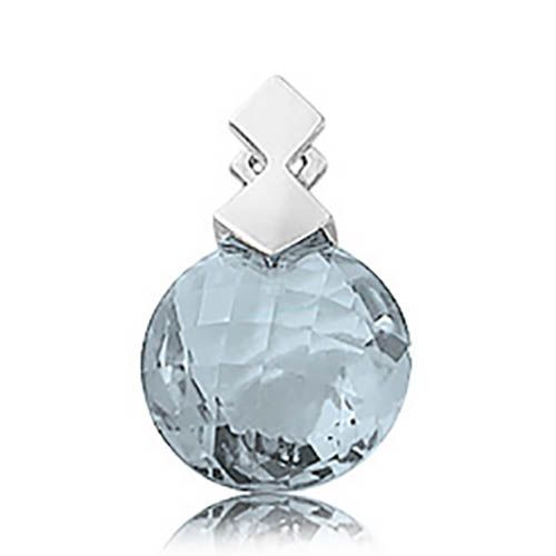 Round Briolette Swiss Blue Topaz Pendant - Sterling Silver