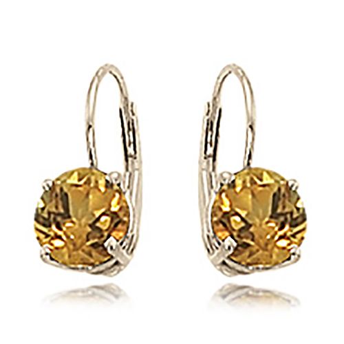 Round Citrine Earrings - 14K Yellow Gold - 90199CI