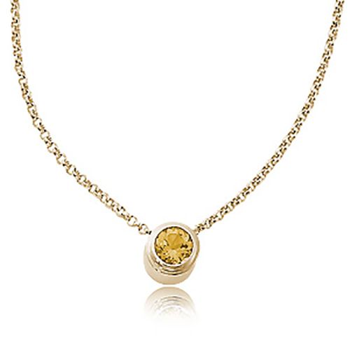 Round Citrine Pendant - 14K Yellow Gold - 80053CITOP