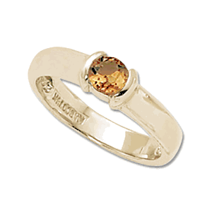 Round Citrine Ring - 14K Yellow Gold Size 7 - 70176CI