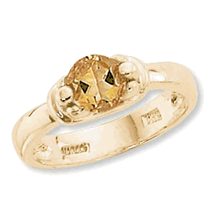 Round Citrine Ring - 14K Yellow Gold Size 7 - 70916CI