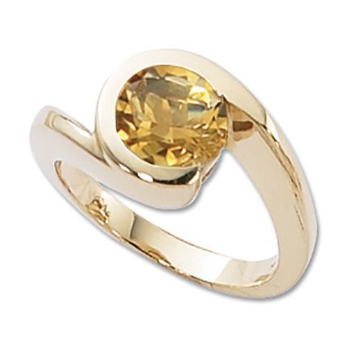 Round Citrine Ring - 14K Yellow Gold Size 7 - 70420CI