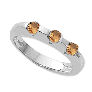 Round Citrine Ring - Sterling Silver Size 7 - 70736CI-SS