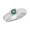 Round Emerald Ring - 14K White Gold Size 7