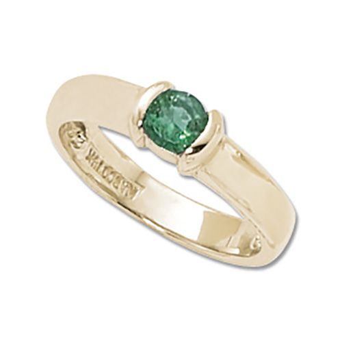 Round Emerald Ring - 14K Yellow Gold Size 7