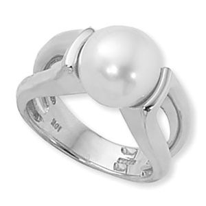 Round Freshwater Pearl Ring - Sterling Silver Size 7