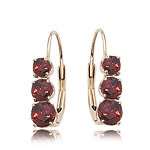 Round Garnet Earrings - 14K Yellow Gold - 90259GA