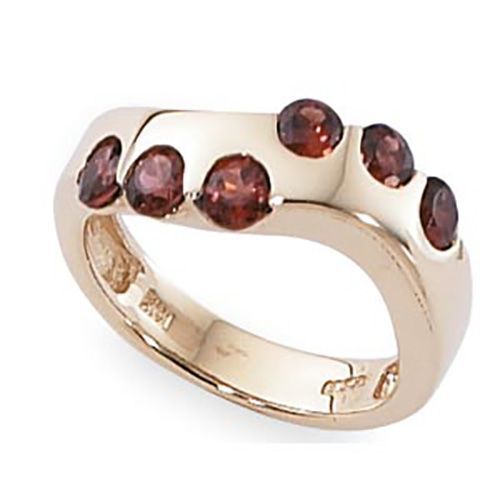 Round Garnet Ring - 14K Yellow Gold Size 7 - 70878GA