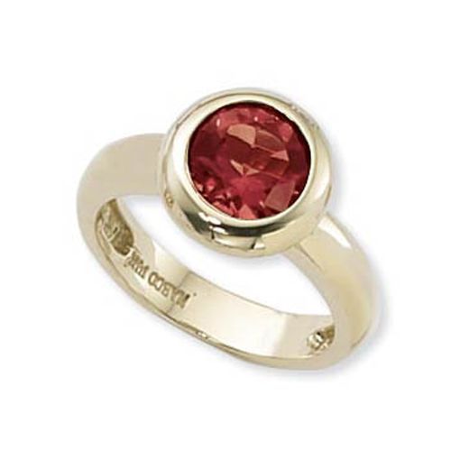 Round Garnet Ring - 14K Yellow Gold Size 7 - 70732GA