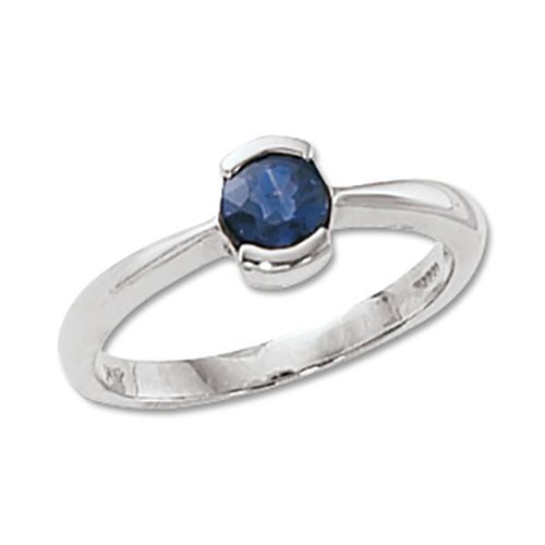 Round Iolite Ring - 14K White Gold Size 7 - 70337IOWG
