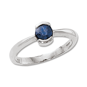 Round Iolite Ring - 14K White Gold Size 7 - 70337IOWG
