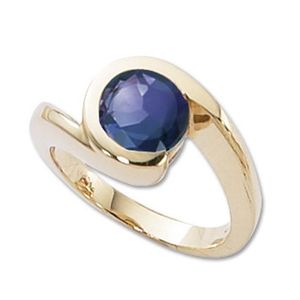 Round Iolite Ring - 14K Yellow Gold Size 7 - 70420IO