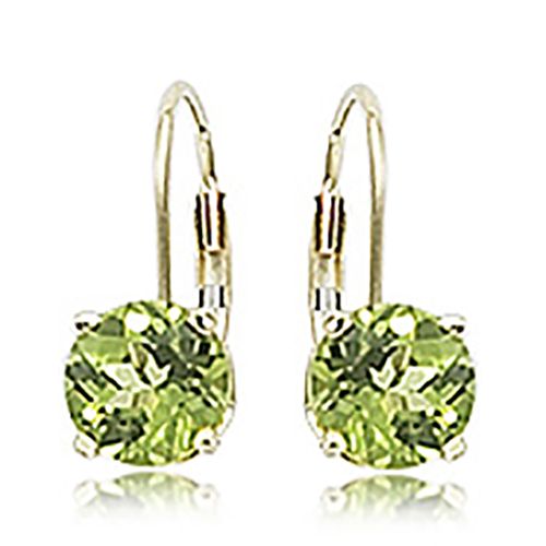 Round Peridot Earrings - 14K Yellow Gold - 90199PE