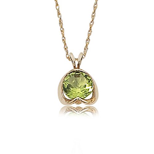 Round Peridot Pendant - 14K Yellow Gold - 80237PE