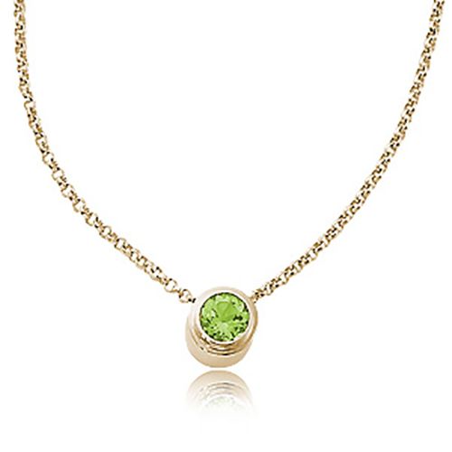 Round Peridot Pendant - 14K Yellow Gold - 80053PETOP