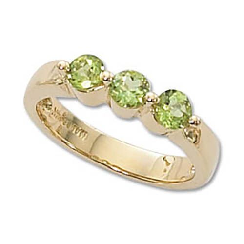Round Peridot Ring - 14K Yellow Gold Size 7 - 70677PE