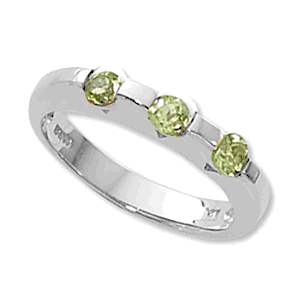 Round Peridot Ring - Sterling Silver Size 7 - 70736PE-SS