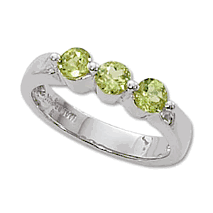 Round Peridot Ring - Sterling Silver Size 7 - 70677PE-SS