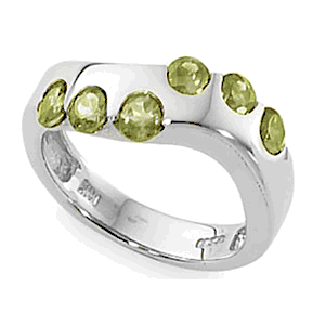 Round Peridot Ring - Sterling Silver Size 7 - 70878PE-SS