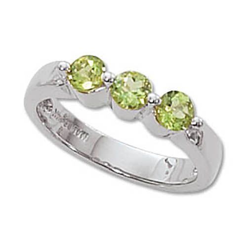 Round Peridot Ring - Sterling Silver Size 7 - 70677PE-SS