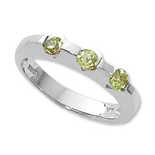 Round Peridot Ring - Sterling Silver Size 7 - 70736PE-SS