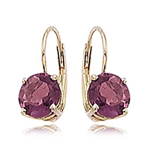 Round Rhodolite Earrings - 14K Yellow Gold - 90199RH