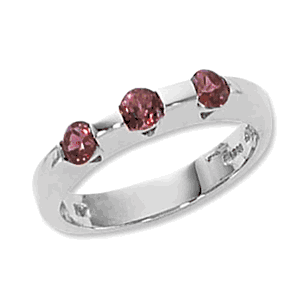 Round Rhodolite Ring - Sterling Silver Size 7 - 70736RH-SS