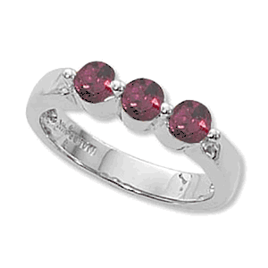Round Rhodolite Ring - Sterling Silver Size 7 - 70677RH-SS