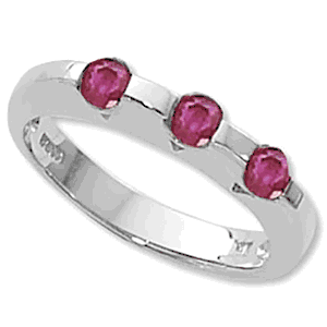 Round Ruby Ring - Sterling Silver Size 7 - 70736RU-SS