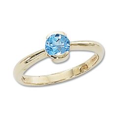 Swiss Blue Topaz Yellow Gold Rings
