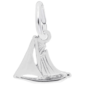 Sailboat Charm 14K While Gold - 10-528-0-14KW