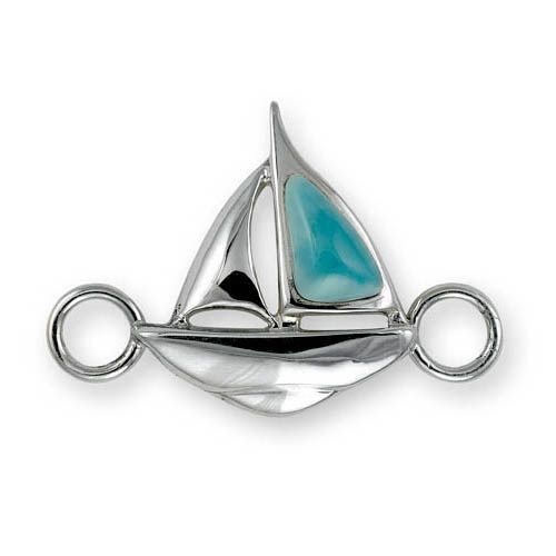 Sailboat Larimar Bracelet Clasp - 14K Yellow Gold