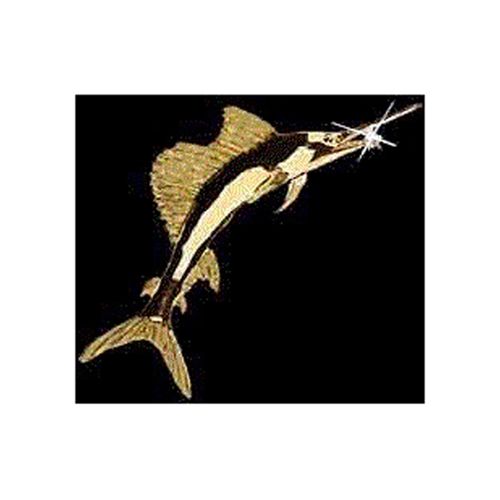 Sailfish with Diamond Pendant - 14K Yellow Gold