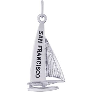 San Francisco Catamaran Charm - 14K White Gold