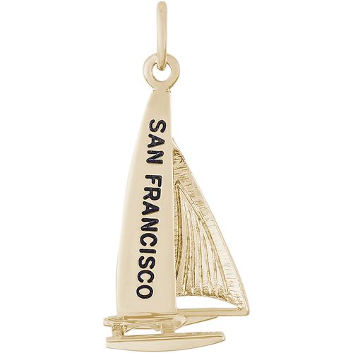 San Francisco Catamaran Charm - Gold Plated