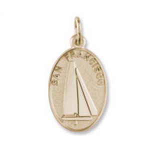 San Francisco Catamaran Disc Charm - 10K Gold