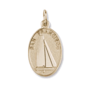 San Francisco Catamaran Disc Charm - 14K Gold